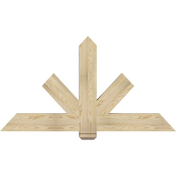 Ekena Millwork Kennewick Rough Sawn Timber Gable Bracket, Douglas Fir, 60"W x 32"H x 4"D x 6"F, 13/12 Pitch GBW060X32X0406KEN00RDF - main